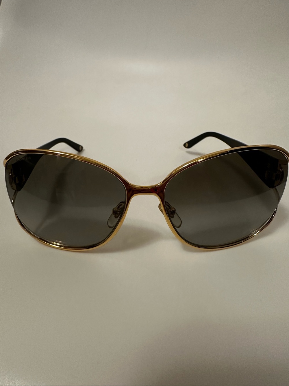 Versace Gold Frame Sunglasses with Black Temples and Gray Lenses - Picture 3 of 8